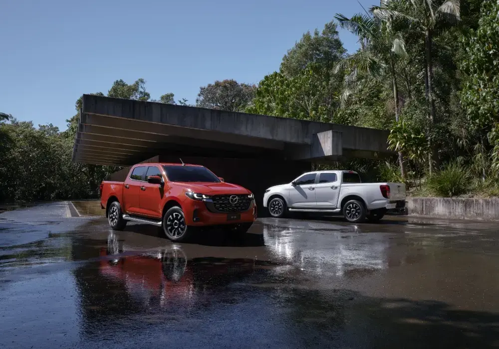 Tipos de autos y camioneta pickup con ocupantes.