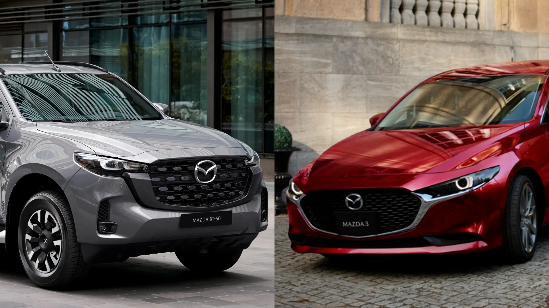 Comparativa sobre la diferencia entre camioneta, auto y SUV, sus características y modelos Mazda ideales para ciudad o rutas largas.